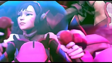 Dva MEKA Compliation - Double Orgasm, two machine cocks made girl to orgasm