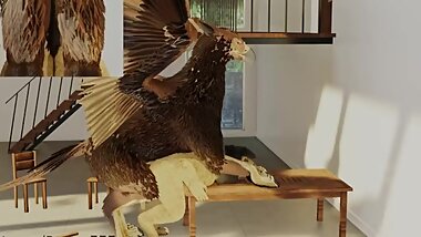 feral gryphon bird yiff lion anal