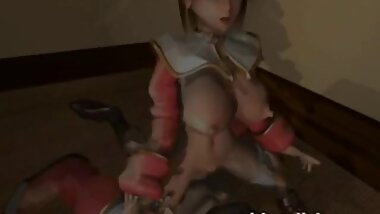 Sexy 3d anime hottie banged hard