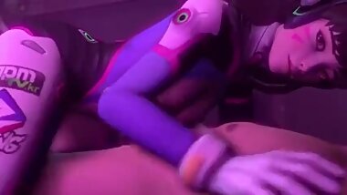 Overwatch Hentai Parody - D.Va sucking and fucking