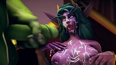 Hard fucking in warcraft 3d game parody