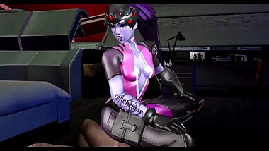 Widowmaker Moves Slowly and Passionately on Cock