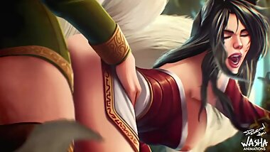 Ahri on Forest hentai animation