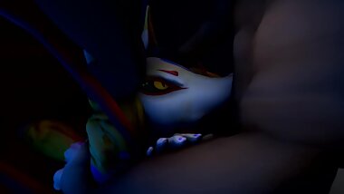 [SFM] Kyubi Fox Sucks Cock in Bedroom