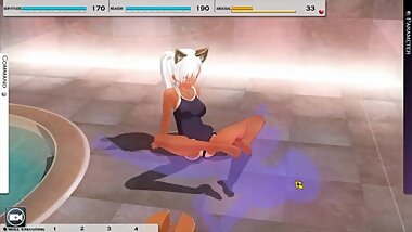 CUSTOM MAID 3D: Taking a bath with the neko maid and a lil help