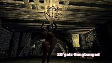 2B Gangbanged in Whiterun