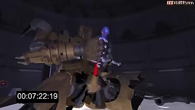 woman robot fucks with monsters, continued