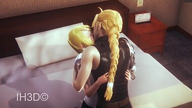 Edward Elric & Winry Rockbell 3D HENTAI Different positions