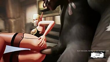 Draenei fucked by human, wow parody game