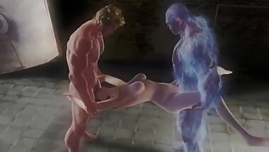 3d Cartoon young in double sex