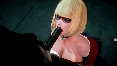 rich woman blowjob in a slum parking lot