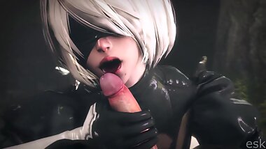 2Blowjob (2B) - Nier: Automata - 3D