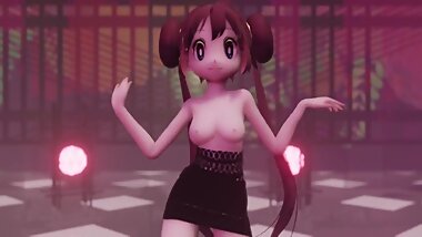 Pokegirl Rosa sexy dancing and taking her clothes off