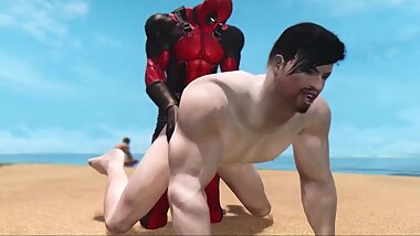 Threesome with Lustful stiff cocked men