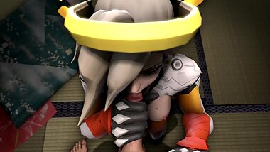 Mercy Blowjob and cum in mouth