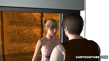 Tasty 3D cartoon blonde babe getting licked and fucked