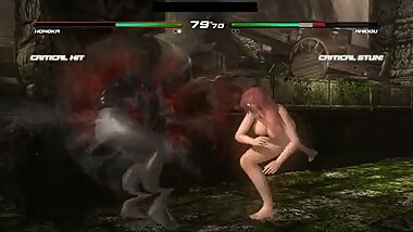 Dead or Alive Last Round Nude Battles #35 Nude Honoka vs Nude Raidou