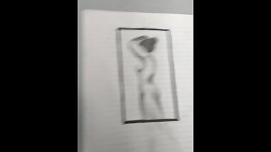 Guy fapping loudly to an erotic babe in image and then massively cums.