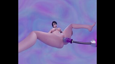 Bayonetta getting fucked by dildo machine 4K VR