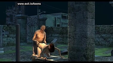 Fucking Zombie in weird Dark Cartoon fantasy