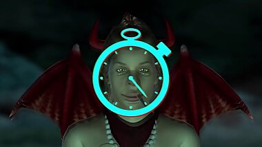 The Giant Serpent Warrior Trains her pigman slave