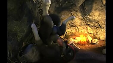 furry dog pawjob cum and pee