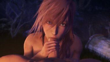 Final Fantasy - Lightning Farron blowjob