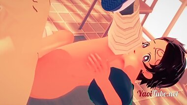 Kimetsu no Yaiba Yaoi - Tanjiro is Fucked by Inosuke on the table - Demon Slayer