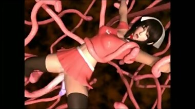 Sexy nurse in latex outfit receives  loving