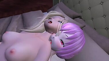 3D Hentai Futanari girls sex #3 Futa x Futa