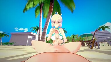 (POV) FATE/GRAND ORDER - OKITA SUMMER BEACH SEX