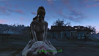 Sexe chaud avec un guerrier rouge. Tout le monde baise!