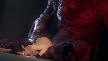 3D Babe Has Her Tits and Pussy Fucked by a Dwarf
