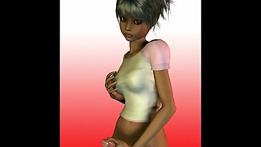 Bottomless dickgirl jerkingoff
