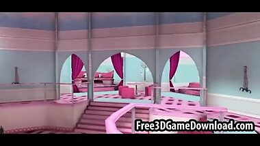 Beautiful 3d cartoon pink palace where you can fuck
