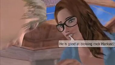 3D blowjob threesome