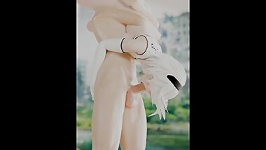 2B Yorha Blowjob 69 Nier Automata 3D with Sound