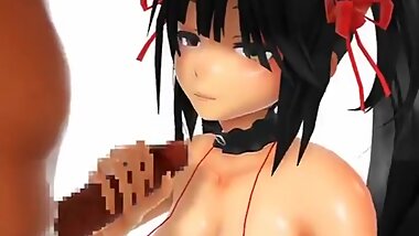 ?MMD?Hentai Kurumi Tokisaki Blowjob ?3D Anime?
