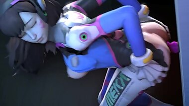 Overwatch Dva Fuck Wallmounted Dildoes 3d Animation Compilation [10 min + Full HD]