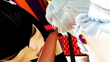 Bullette learns from Booette on pleasing a man (Honey Select: Super Mario)
