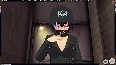 3D HENTAI Watch Dogs: Legion girl masturbating outdoors