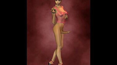 Toon dickgirl with hard penis