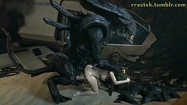 3D Hardcore Animation Aliens fucking Samus Aran Deep and Hard