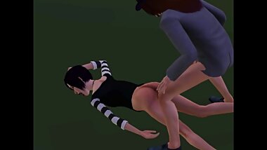 Family sex is ready. Cosplay in the porn game Sims 3