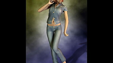 3d Babe Dressed all in Denim