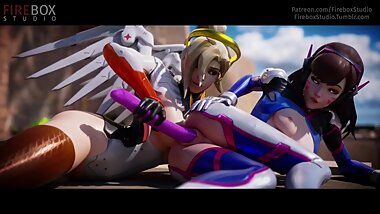 Overwatch Mercy & D.Va Dildo Cum Twitch **Firebox Studio** Blizzard