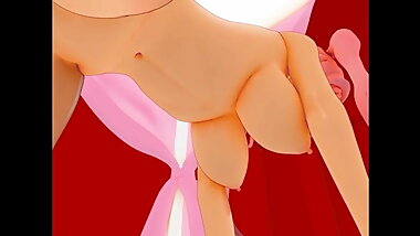 Pink haired 3D hentai teen girl swimsuit sex