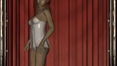 3D virtual stripper in tight white panties