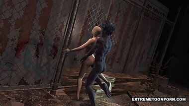 Shaved 3D Toon Babe Gets Fucked by a Monster