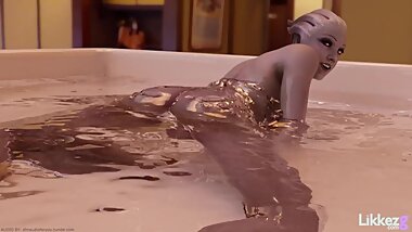 Futanari Asari in Bath